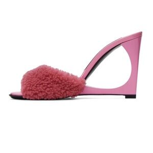 Les Petits Joueurs Pink Lola Teddy Heeled Sandals